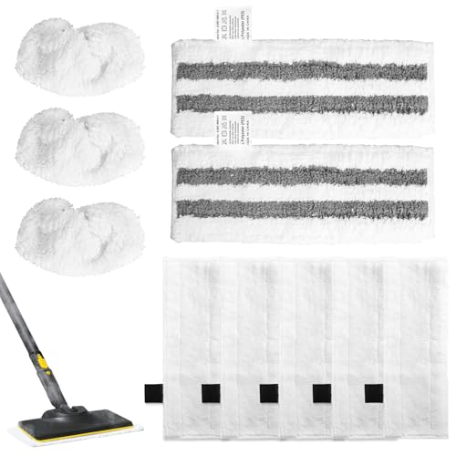 10 Stück Mikrofaser Zubehör für Kärcher EasyFix SC2 SC3 SC4 SC5, Dampfreiniger Wischtücher Überzügen Ersatzteile - Waschbar - 5 Bodentücher + 2 Schleiftücher + 3 Überzüge von Connextion