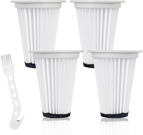 4 Stück Filter Für Einhell TE-SV 18 Li, Waschbarer Filter Staubsauger-Zubehör, Wiederverwendbar Faltenfilter Passend Für Einhell Akku-Stielstaubsauger TE-SV 18 Li von Connextion