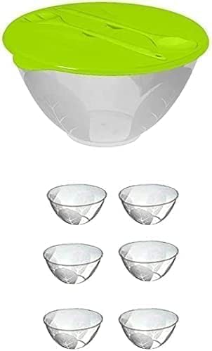 Conny Clever 8tlg. Salatset 5 L Salatschüssel + Deckel + 4 Servierschalen + Salatbesteck von Conny Clever