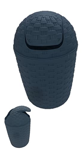 Conny Clever Kosmetikeimer aus Kunststoff, Abfalleimer mit Schwingdeckel, Abfallbehälter, Mülleimer für Bad, Küche, leichter Schwingdeckeleimer, Badezimer, Inneneimer (5L, grau von Conny Clever