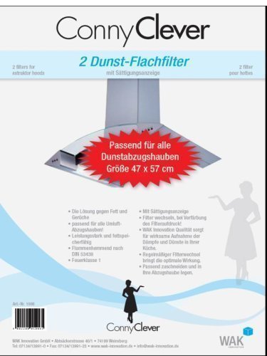 WAK 2 Dunst-Flachfilter 47x57cm für Dunstabzugshaube von Conny Clever® von Conny Clever