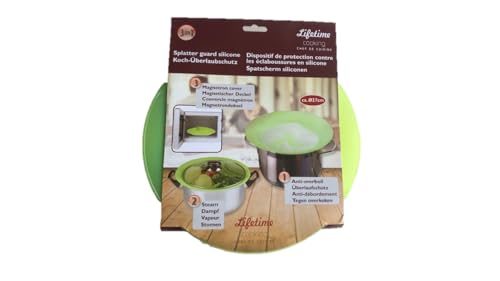 das Original, Silikon Überkochschutz für Töpfe und Pfannen, Mikrowellen-Deckel, Spritzschutz und Dampfgar-Aufsatz von Conny Clever