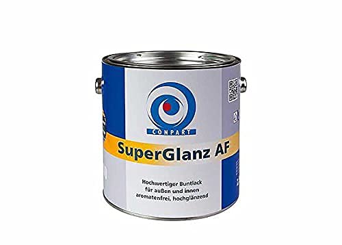 Conpart - SuperGlanz AF 8060 Weiß- und Buntlacke Hochglänzende, reinweiße Spezial-Alkydharz-Lackfarbe für außen und innen - 2,5 Liter von Conpart