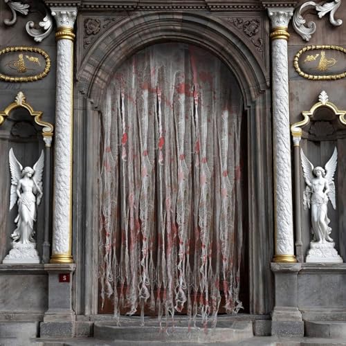 Conponous 3 Stück Halloween Deko Tür Vorhang, 95 x 200cm Türvorhang Horror Decoration, Gruseliges Tuch für Halloween Party Deko Innen Außen Gruselhäuser Türen, Spukhaus Eingangsdekoration (Grau) Conponous 3 Stück Halloween Deko Tür Vorhang, 95 x 200cm Türvorhang Horror Decoration, Gruseliges Tuch für Halloween Party Deko Innen Außen Gruselhäuser Türen, Spukhaus Eingangsdekoration (Grau) von Conponous