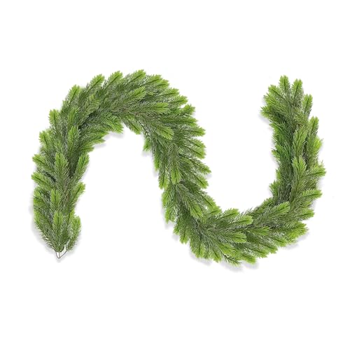 Künstliche Tannengirlande, 180 cm Tannengirlande Echt Aussehend, 131 Tips Weihnachtsgirlande Kunsttanne Kunststoff für Innen ＆ Außen, Weihnachtsdekoration für Kaminsims, Tisch & Haus (Large) von Conponous