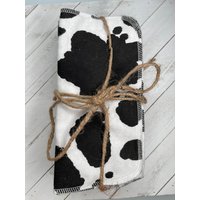 Dairy Cow Wiederverwendbare Stoffservietten Zero Waste 2-Lagiges Set Mit 12 Umweltfreundlichen Papierlosen Papiertüchern von ConsciousHomeComfort