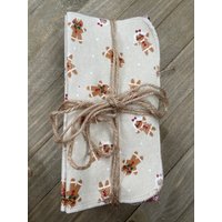 Lebkuchen Paar Weihnachten Wohnkultur Wiederverwendbare Stoffservietten 8 "x8" 2 Lagig Set Von 12 Umweltfreundlichen Zero-Waste Papierlosen Lebkuchen Paar Weihnachten Wohnkultur Wiederverwendbare Stoffservietten 8 "x8" 2 Lagig Set Von 12 Umweltfreundlichen Zero-Waste Papierlosen von ConsciousHomeComfort