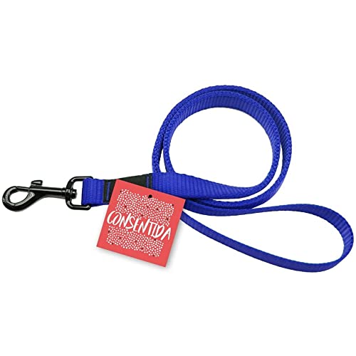 Consentida Große Hundeleine T3 - Größe L 100 x 2 cm - Farbe Blau - Einfarbig Bedruckt - Strapazierfähiges Gewebe aus Nylon - Leicht zu befestigen - Hundezubehör von Consentida