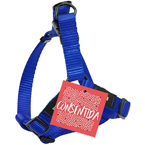 Consentida Petral Basic Hundegeschirr für große Hunde T4 - Größe XL 40-65 x 2,5 cm - Farbe Blau - Einfarbig Bedruckt - Robustes Gewebe aus Nylon - Leicht zu schnallen - Hundezubehör von Consentida