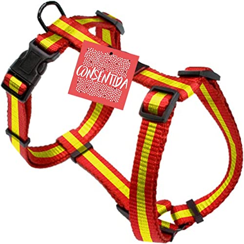 Consentida Geschirr für große Hunde T3 – 35 – 55 x 2 cm – aus Nylon – Motiv Spanische Flagge – Größe L – sehr langlebig und bequem – Hundezubehör Consentida Geschirr für große Hunde T3 – 35 – 55 x 2 cm – aus Nylon – Motiv Spanische Flagge – Größe L – sehr langlebig und bequem – Hundezubehör von Consentida