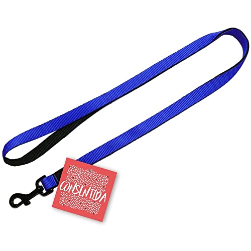 Consentida Basic Hundeleine T1 - Größe S 120 x 1 cm - Farbe Blau - Einfarbig Bedruckt - Strapazierfähiges Gewebe aus Nylon - Leicht zu befestigen - Hundezubehör von Consentida