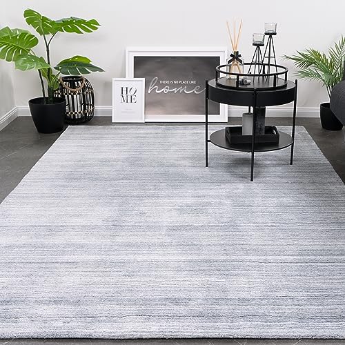 Consilio Concept 120 x 170 Teppich Wohnzimmer Grau Natur Wolle modern Wohnzimmerteppich Melange dezent Feng Shui Luxus Zertifiziert Made in Germany Design Manufaktur Markenteppich Oeko TEX von Consilio Concept