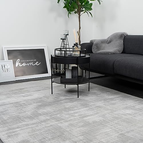 Consilio Concept 120 x 170 Teppich Wohnzimmer Silber Seidenglanz luxuriöse Viskose moderner Wohnzimmerteppich weich Luxus Soft Zertifiziert Made in Germany Design Manufaktur Markenteppich Oeko TEX von Consilio Concept