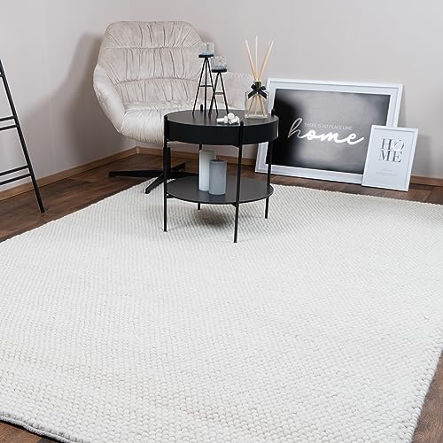 Consilio Concept 120 x 170 Teppich Wohnzimmer Elfenbein Wolle modern Wohnzimmerteppich Natur Melange dezent Matt weich Luxus Zertifiziert Made in Germany Design Manufaktur Markenteppich Oeko TEX von Consilio Concept