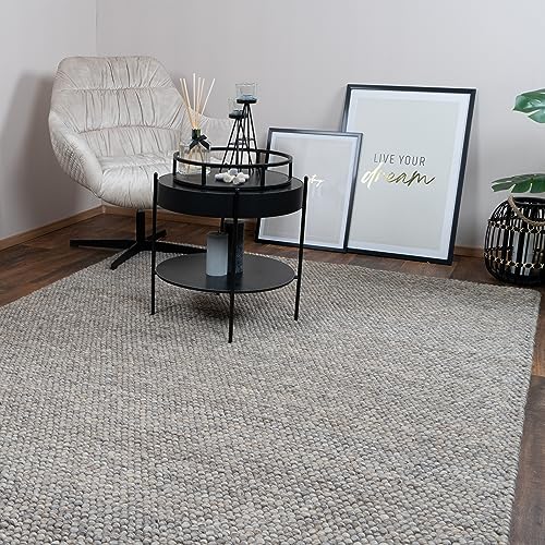 Consilio Concept 120 x 170 Teppich Wohnzimmer Taupe Wolle modern Designer Wohnzimmerteppich Natur Melange dezent Matt weich Luxus Zertifiziert Made in Germany Design Manufaktur Markenteppich Oeko TEX von Consilio Concept