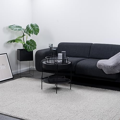 Consilio Concept 80 x 150 Teppich Wohnzimmer Silber Wolle modern Designer Wohnzimmerteppich Natur Melange dezent Matt weich Luxus Zertifiziert Made in Germany Design Manufaktur Markenteppich Oeko TEX von Consilio Concept