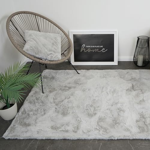 Consilio Concept Cloud Fellteppich 80x150 grau Teppich Supersoft 39 mm Höhe Soft weich Hasenfell Imitat beige braun Wohnzimmerteppich Kinderzimmerteppich Küchenteppich Flurteppich von Consilio Concept