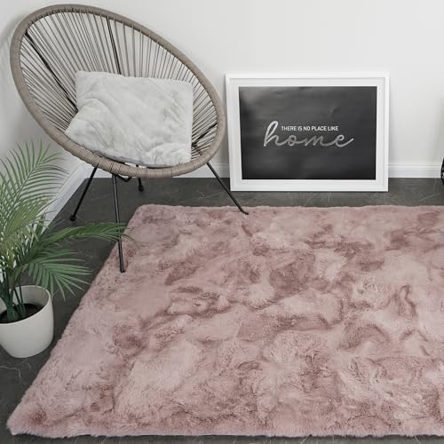 Consilio Concept Cloud Fellteppich 80x150 pink Teppich Supersoft 39 mm Höhe Soft weich Hasenfell Imitat beige braun Wohnzimmerteppich Kinderzimmerteppich Küchenteppich Flurteppich von Consilio Concept