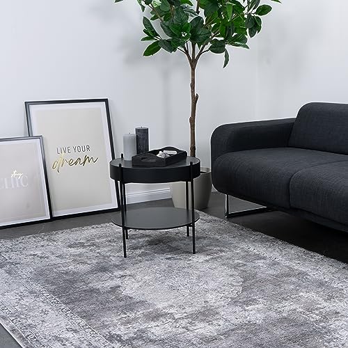 Consilio Concept Designer Teppich 80 x 150 Wohnzimmerteppich seidige Optik dezent Moderne Farben modisch abstrakt Muster grau weich kurzflor zertifizierte Made in Germany Design Manufaktur Oeko TEX von Consilio Concept