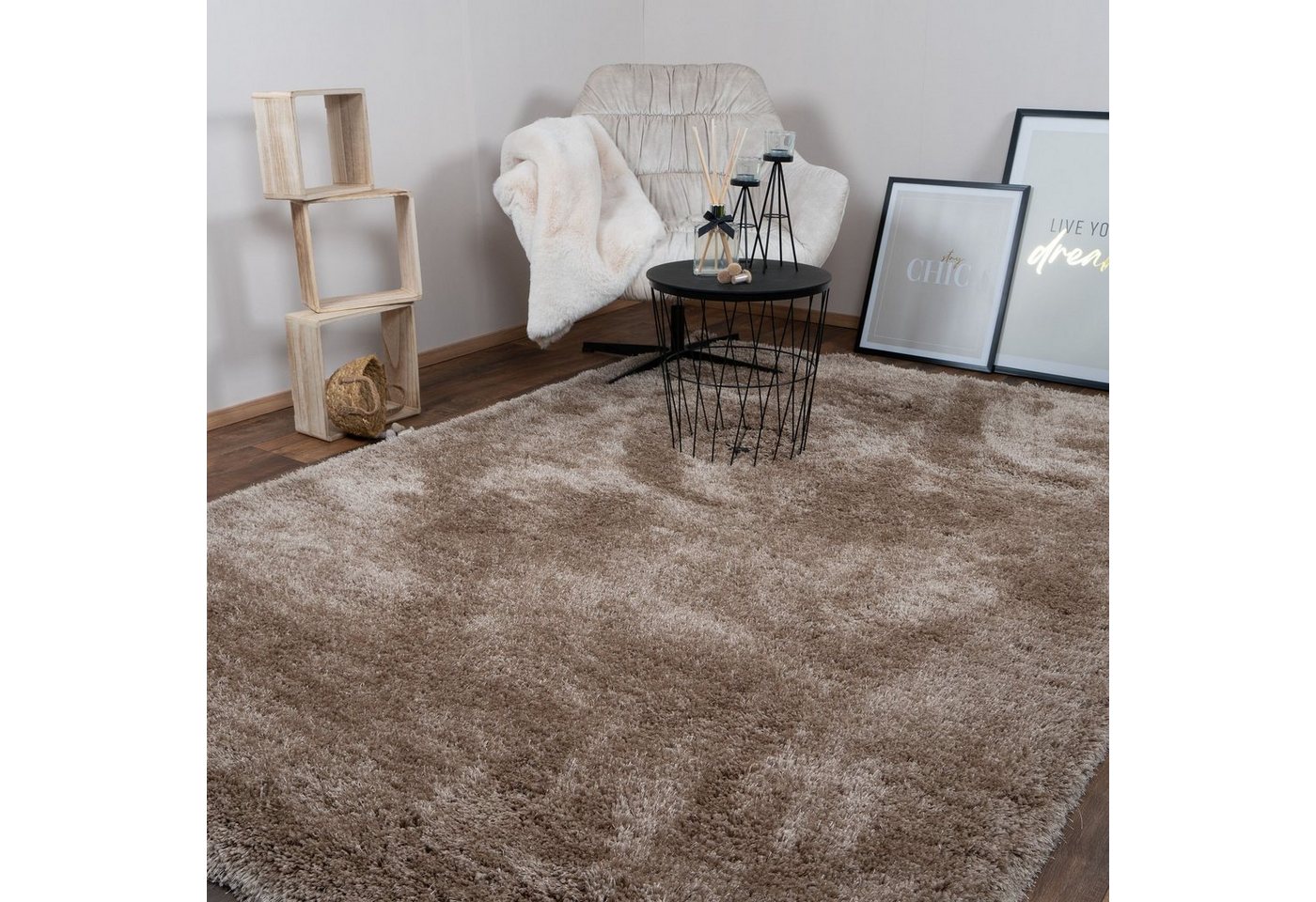 Designteppich MONA Teppich Wohnzimmer Hochflor Shaggy langflorig handgefertigt, Consilio Concept von Consilio Concept