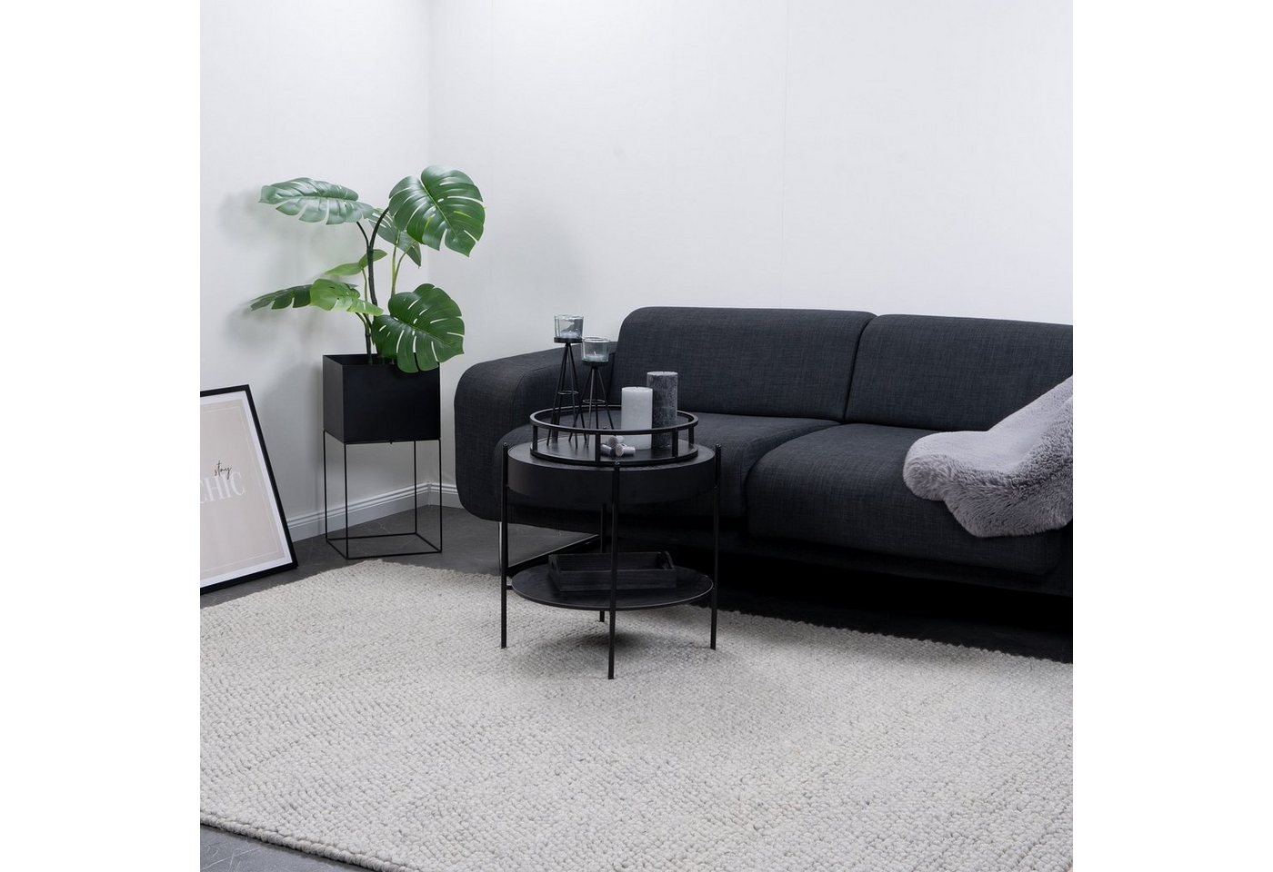 Designteppich WOOLY Teppich Wohnzimmer Elfenbein Wolle modern Designer Natur Melange, Consilio Concept von Consilio Concept