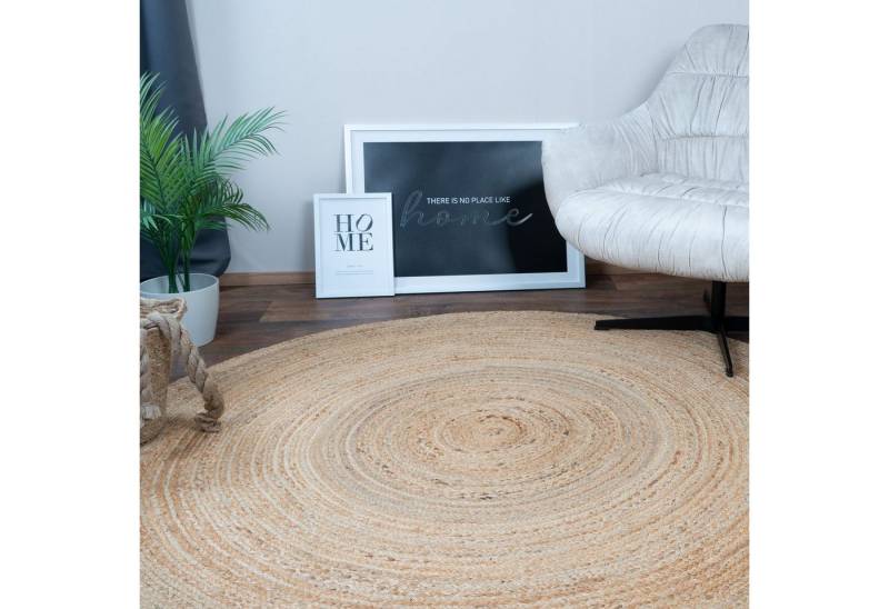 Consilio Concept Teppich JUTOS Wohnzimmer Teppich Natur Beige Jute Boho Landhausstil, Rund von Consilio Concept