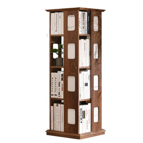 Conslika Bewegliches schwenkbares Bücherregal mit Universalrädern, 360°Bodenwohnzimmer Studienregal, vertikales Bücherregal, Kinder und Studenten zu Hause verwenden(4 Tier(44 * 44 * 126cm)) von Conslika