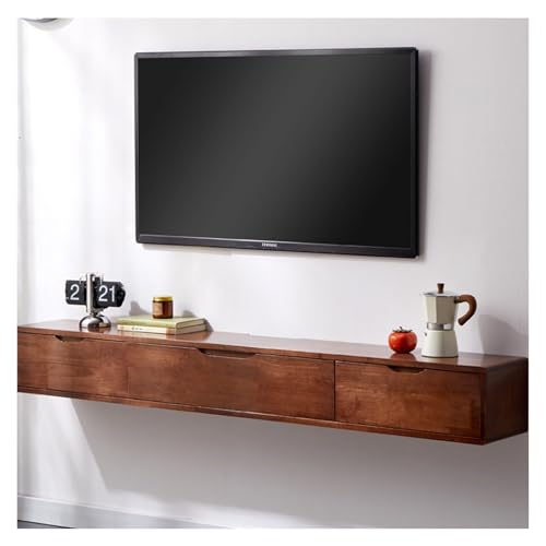 Conslika Schwimmendes TV-Holzschrank, modern integrierte hängende Aufbewahrungseinheit für Zuhause, Wohnzimmer-TV-Medienkonsole, erhältlich in Größen von 120-240 cm(A,220 * 20 * 24cm) von Conslika