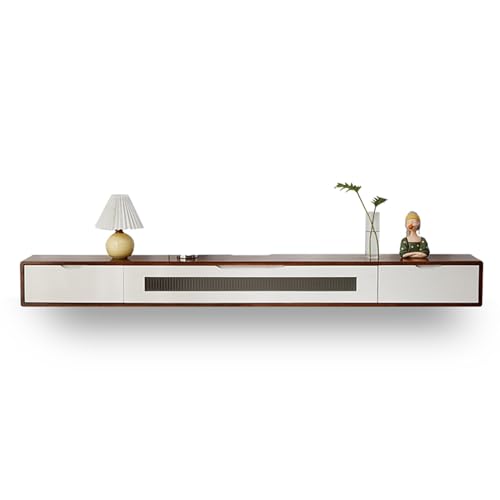 Conslika Schwimmendes TV-Holzschrank, modern integrierte hängende Aufbewahrungseinheit für Zuhause, Wohnzimmer-TV-Medienkonsole, erhältlich in Größen von 120-240 cm(C,120 * 20 * 24cm) von Conslika