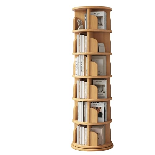Drehbares Bücherregal Tower, 360 Display 3/4/5 Tier Floor Standing Bookcase Storage Rack, Corner Bookshelf for Small Space, Book Shelf Rotating Bookcase for Bedroom, Living Room, Study(Natural wood co Drehbares Bücherregal Tower, 360 Display 3/4/5 Tier Floor Standing Bookcase Storage Rack, Corner Bookshelf for Small Space, Book Shelf Rotating Bookcase for Bedroom, Living Room, Study(Natural wood co von Conslika