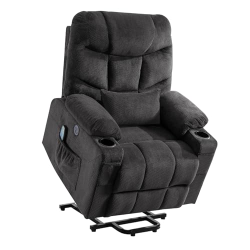 Consofa Fernsehsessel mit Aufstehhilfe Elektrisch, Relaxsessel mit Liegefunktion, Massagesessel mit Wärmefunktion, Getränkehalter 4 Seitentaschen,TYP C & USB-Anschlüsse TV Sessel Wohnzimmer (Grey) von Consofa