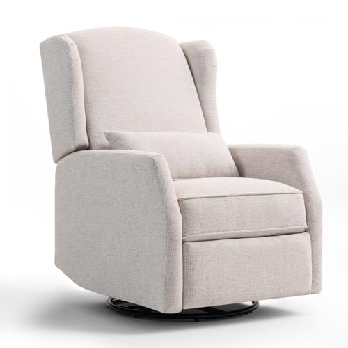 Consofa Relaxsessel Fernsehsessel mit Liegefunktion Manuell, TV Sessel mit 360° Drehbar & 30° Wippbar, Relaxsessel mit Verstellbarer Rückenlehne und Lehnkissen, Wohnzimmer, Schlafzimmer (Hellbraun) von Consofa