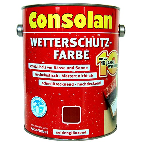 2,5 Liter Consolan Wetterschutzfarbe braun (208) bis 10 Jahre Langzeitschutz von Consolan Akzo Nobel