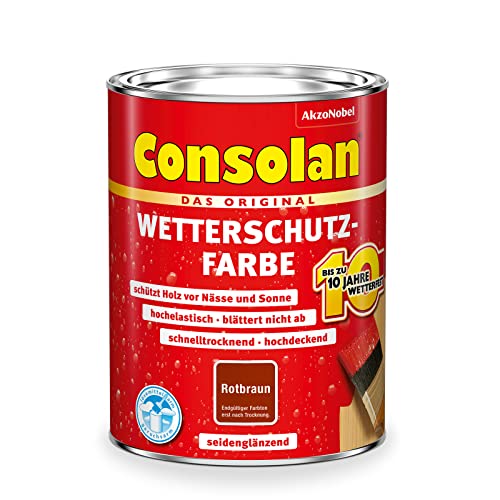 750 ml Consolan Wetterschutzfarbe , Rotbraun Nr. 204 von Consolan