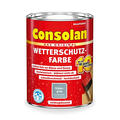 750 ml Consolan Wetterschutzfarbe , Silbergrau von Consolan