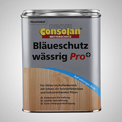 Consolan Profi Bläueschutz Holzgrundierung Holzschutz außen, wässrig, 2.5 l (1er Pack) von Consolan