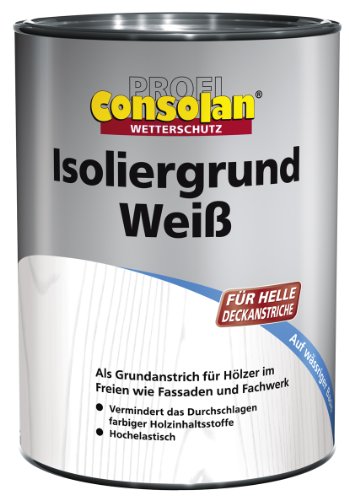 Consolan Profi Isoliergrund Holzgrundierung Wetterschutz außen 2,5 Liter, Weiss, 2.5 l (1er Pack) von Consolan