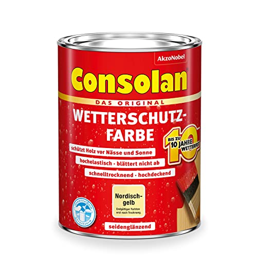 Consolan Wetterschutzfarbe 2,5 Liter, Nordisch Gelb von Consolan