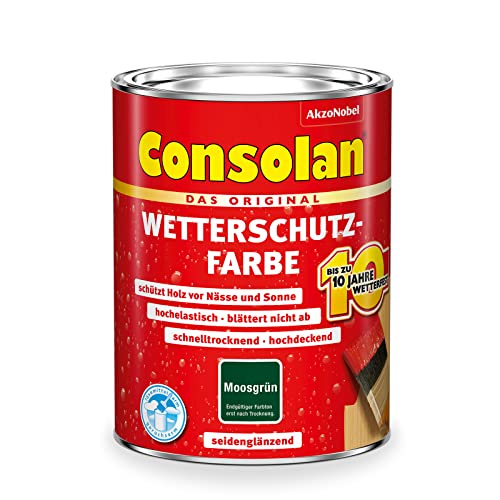 Consolan Wetterschutzfarbe 750 ml, Moosgrün Nr. 220 von Consolan