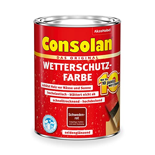 Consolan Wetterschutzfarbe 750 ml, Schwedenrot von Consolan