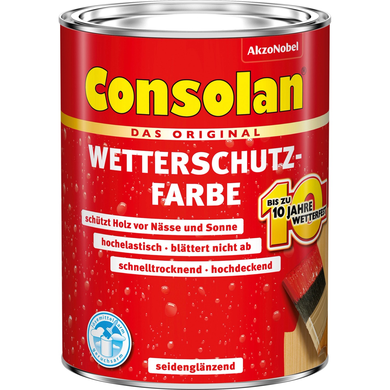 Consolan Wetterschutzfarbe Braun seidenglänzend 2,5 l von Consolan