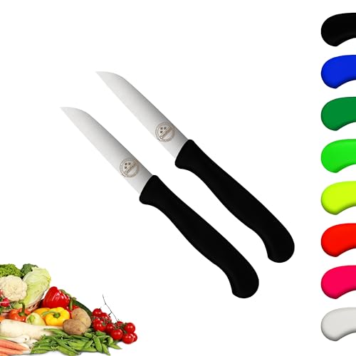 2er Set Gemüsemesser scharf Küchenmesser neon-rot Schälmesser Solingen rostfrei 8 cm/Handabzug - Dünnschliff - superscharf - spülmaschinengeeignet 2er Set Gemüsemesser scharf Küchenmesser neon-rot Schälmesser Solingen rostfrei 8 cm/Handabzug - Dünnschliff - superscharf - spülmaschinengeeignet von Constant FRIEDR. HERDER A.S N SOLINGEN-GERMANY