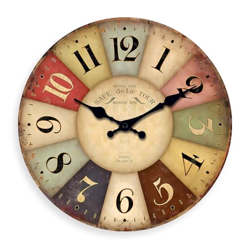 10 Inch Wall Clock for Kitchen Round Small Wall Clocks Battery Operated Wood Clocks for Walls (No Solid Wood, It is with MDF Material) von Constantplanet
