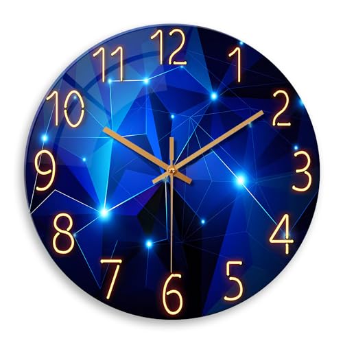 Constantplanet Extra Large Wall Clock for Office Blue Glass Wall Clock Battery Operated 24 Inch Clocks for Wall Constantplanet Extra Large Wall Clock for Office Blue Glass Wall Clock Battery Operated 24 Inch Clocks for Wall von Constantplanet
