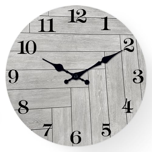 Round 10 Inch Wall Clock for Kitchen Small Wall Clocks Battery Operated Grey Wall Clock Minimalist(No Solid Wood, It is with MDF Material) von Constantplanet