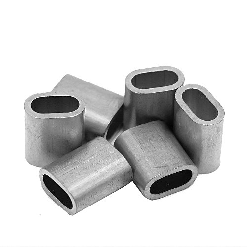 Constrabo | 10x Aluminium Pressklemme 10mm | Ovale Alu Pressklemmen nach DIN EN 13411-3 (DIN 3093) | Presshülsen, Alu Klemme Stahlseil, Draht Seilverbinder Drahtseilklemme Quetschhülsen Drahtseil von Constrabo