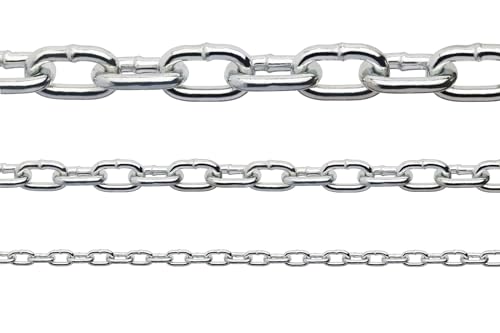 Constrabo® | Edelstahlkette kurzgliedrig DIN 766 | 0,5 m Ø 4 mm | Edelstahl 316 (V4A) | Rostfreie Edel-Stahlkette Meterware Rundgliederkette Absperrkette Sicherheitskette Rundstahlkette Ankerkette von Constrabo