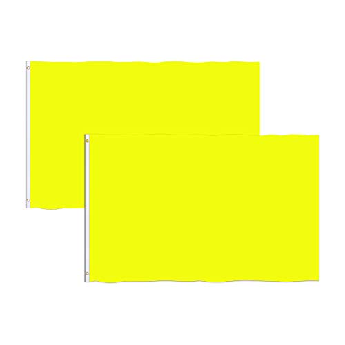 Consummate Solide gelbe Flagge, 90 x 150 cm, Polyester, mit Messingösen, 2 Stück von Consummate