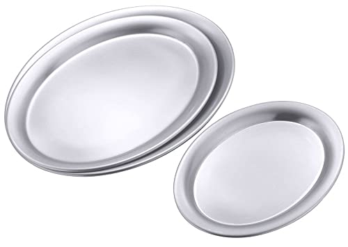 Contacto Edelstahl Serviertablett oval, matt, 20 x 15 cm von Contacto