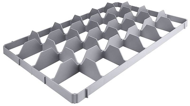 Contacto Korbeinsatz für Langstielgläser, Einsatz für 24 Gläser oben, geeignet für 60 x 40 cm Transportboxen von Contacto